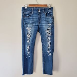 American Eagle Artist Crop Size 10 Distressed